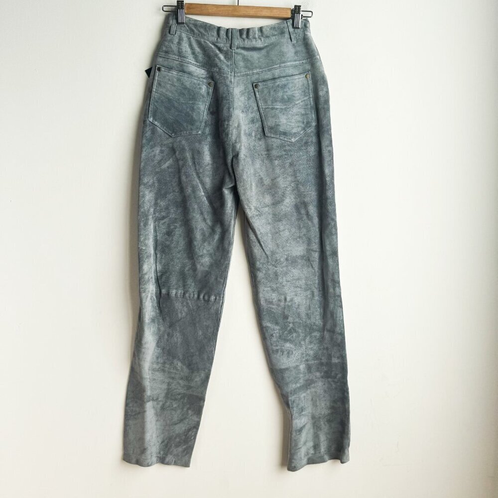 NuAge Blue Suede Straight Leg Pants 6 - Picture 2 of 6